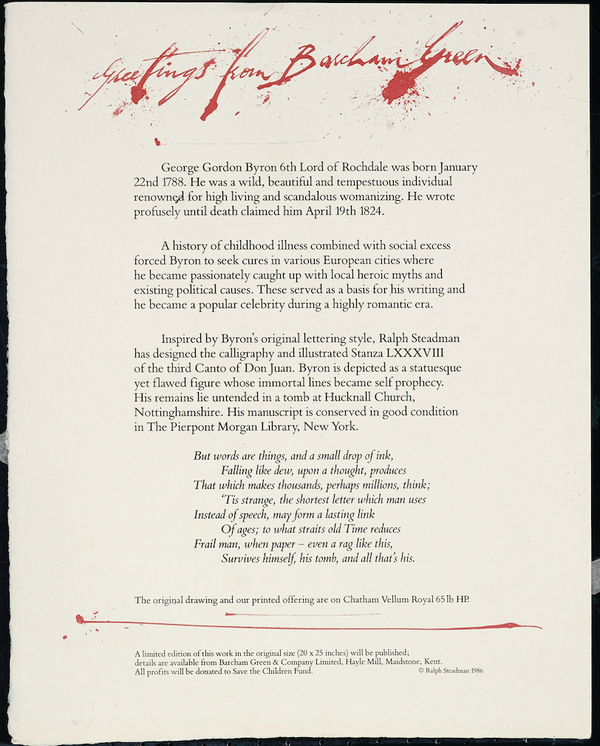 Lord Byron Limited Edition Print - SMALL