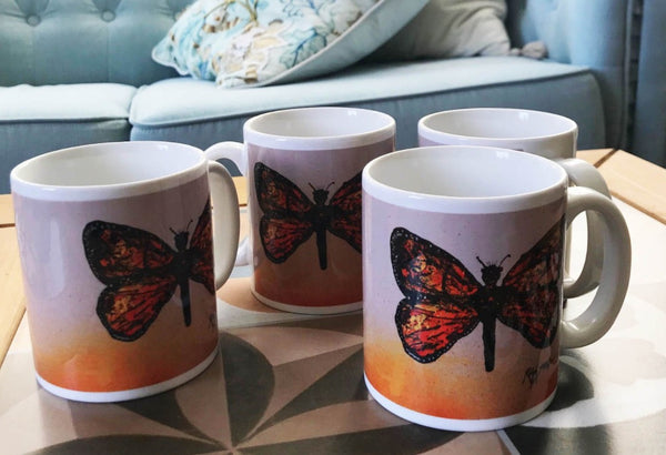 Set of 4 Butterfly Mugs